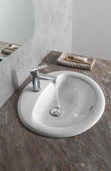 Aqualine Aqualine, Keramické umyvadlo zápustné 52x45cm, bílá, 55227
