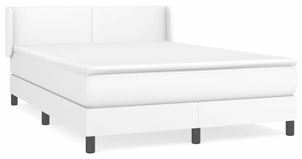 Box spring postel s matrací bílá 140x200 cm umělá kůže 3130662