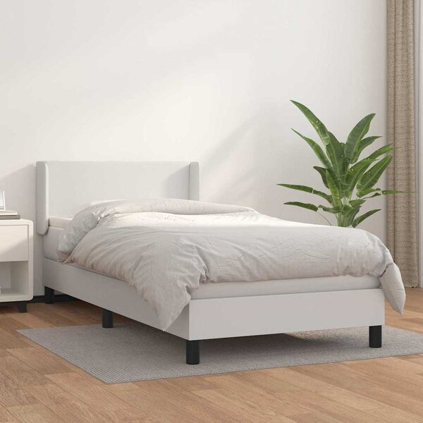 Box spring postel s matrací bílá 80 x 200 cm umělá kůže 3130626