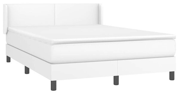 Box spring postel s matrací bílá 140x200 cm umělá kůže 3130662