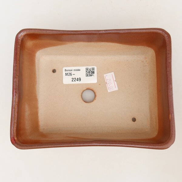 E-bonsai Keramická bonsai miska 16 x 12 x 6 cm vínová