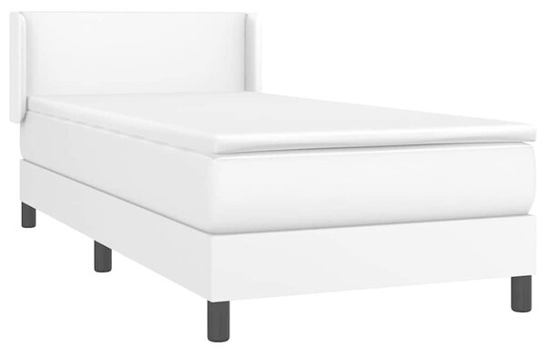 Box spring postel s matrací bílá 80 x 200 cm umělá kůže 3130626