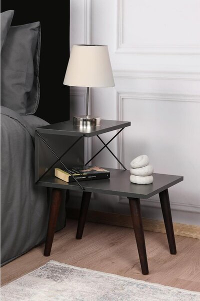 Asir Noční stolek CROSS 55x50 cm antracit AS1051