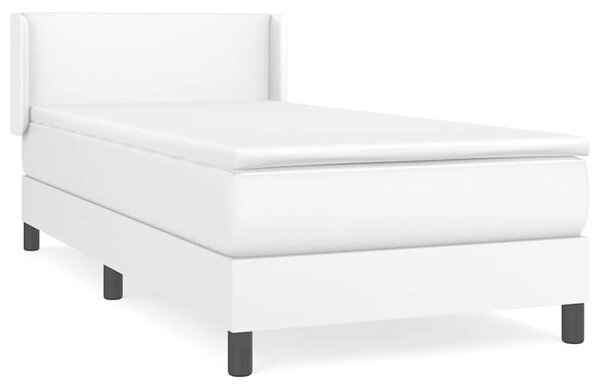 Box spring postel s matrací bílá 80 x 200 cm umělá kůže 3130626