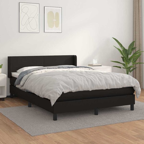 Box spring postel s matrací černá 140x200 cm umělá kůže 3130661