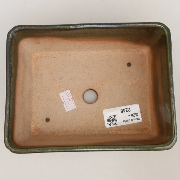 E-bonsai Keramická bonsai miska 16 x 12 x 6 cm zelená