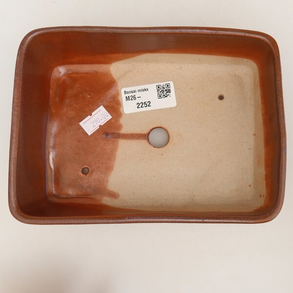 E-bonsai Keramická bonsai miska 18 x 13 x 5 cm vínová