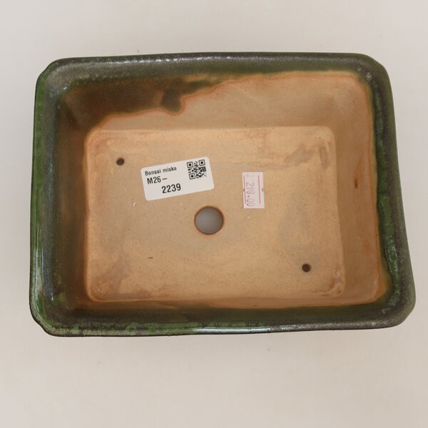 E-bonsai Keramická bonsai miska 18 x 14 x 7 cm zelená
