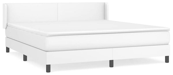 Box spring postel s matrací bílá 160x200 cm umělá kůže 3130668