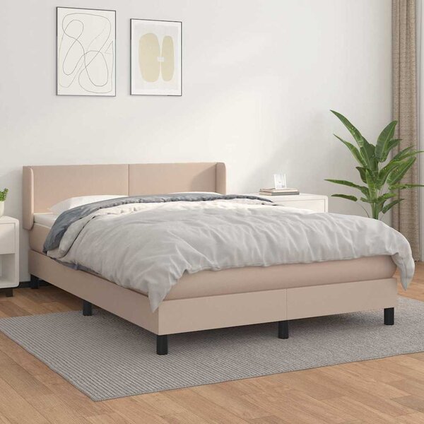 Box spring postel s matrací cappuccino 140x200 cm umělá kůže 3130666