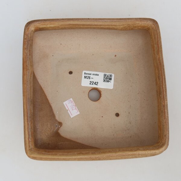 E-bonsai Keramická bonsai miska 15,5 x 15,5 x 6 cm béžová