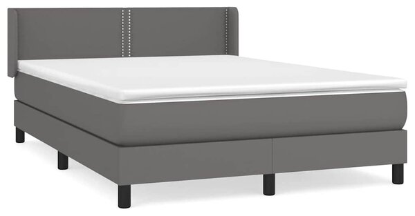 Box spring postel s matrací šedá 140 x 190 cm umělá kůže 3130719