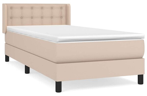 Box spring postel s matrací cappuccino 90x200 cm umělá kůže 3130762