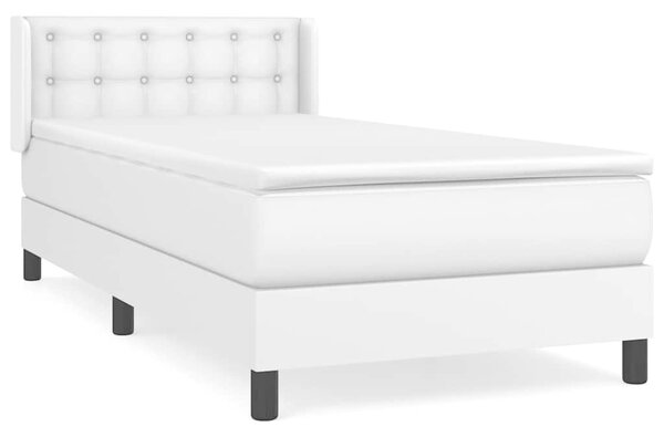 Box spring postel s matrací bílá 80 x 200 cm umělá kůže 3130746