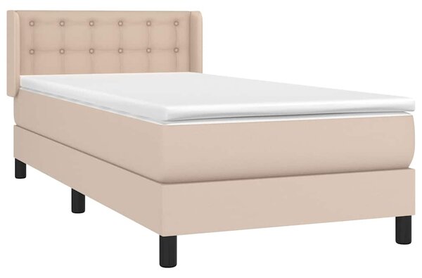 Box spring postel s matrací cappuccino 90x200 cm umělá kůže 3130762