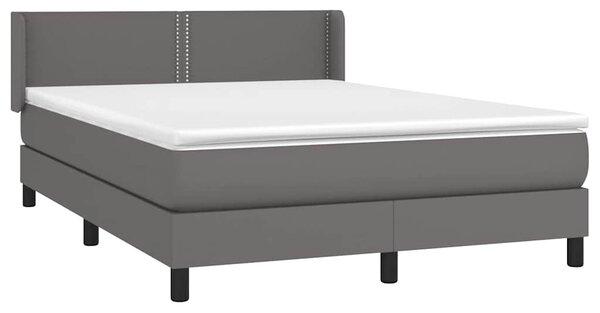 Box spring postel s matrací šedá 140 x 190 cm umělá kůže 3130719