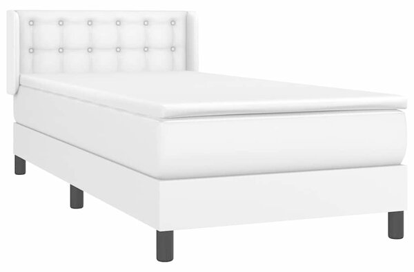 Box spring postel s matrací bílá 80 x 200 cm umělá kůže 3130746