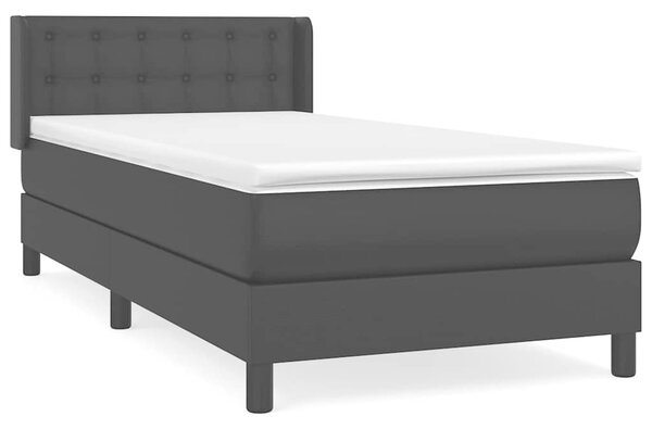Box spring postel s matrací černá 90x190 cm umělá kůže 3130751