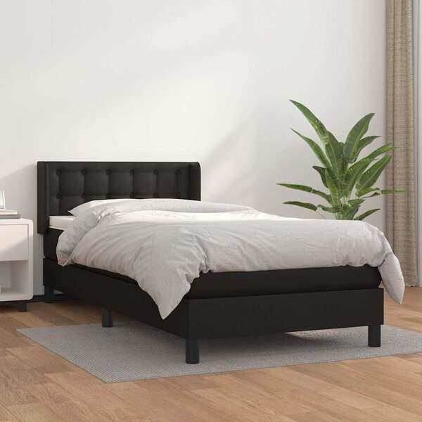 Box spring postel s matrací černá 90x190 cm umělá kůže 3130751