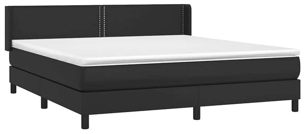Box spring postel s matrací černá 180x200 cm umělá kůže 3130733