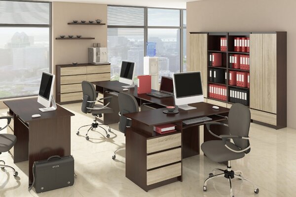 Ak furniture Komoda Rollo X 140 cm wenge/dub sonoma