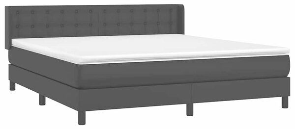 Box spring postel s matrací černá 160x200 cm umělá kůže 3130787