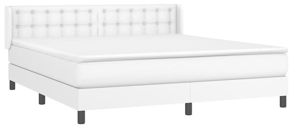 Box spring postel s matrací bílá 160x200 cm umělá kůže 3130788
