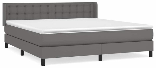 Box spring postel s matrací šedá 160x200 cm umělá kůže 3130791