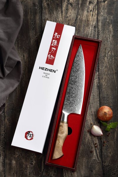 XinZuo Šéfkuchařský nůž HEZHEN Master B30 8.3"