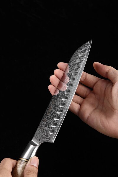 XinZuo Santoku nůž HEZHEN Master B30 7"