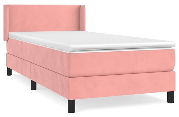 Box spring postel s matrací růžová 80 x 200 cm samet 3130810