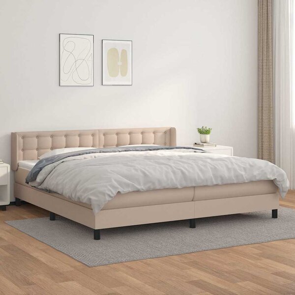 Box spring postel s matrací cappuccino 200 x 200 cm umělá kůže 3130804