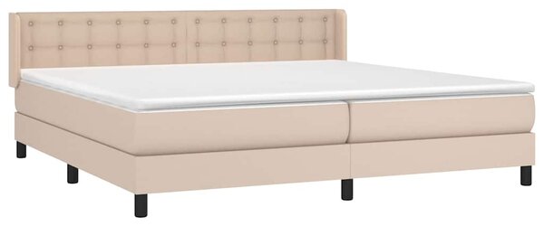Box spring postel s matrací cappuccino 200 x 200 cm umělá kůže 3130804