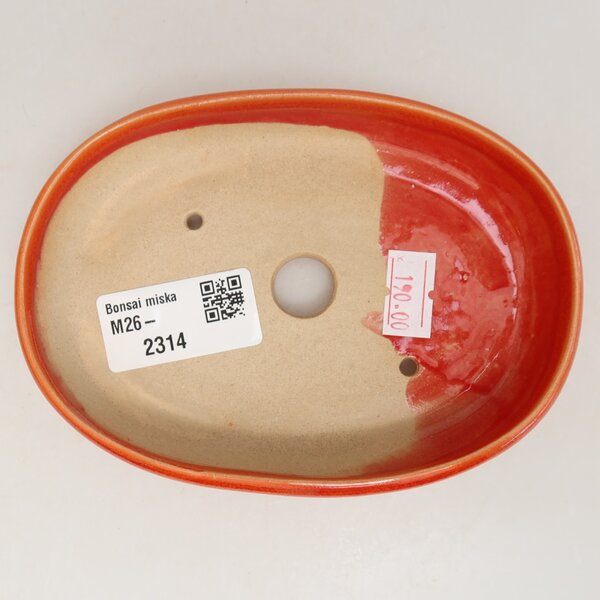 E-bonsai Keramická bonsai miska 13 x 9,5 x 2,5 cm oranžová