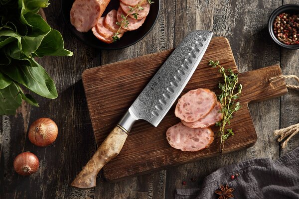 XinZuo Santoku nůž HEZHEN Master B30 7"