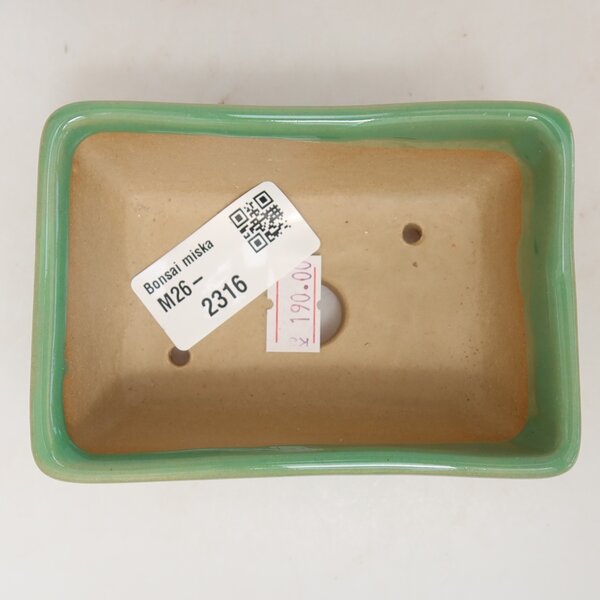E-bonsai Keramická bonsai miska 10,5 x 7 x 4,5 cm zelená
