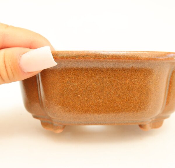 E-bonsai Keramická bonsai miska 13,5 x 10,5 x 5 cm hnědá