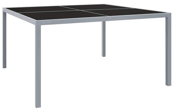 Zahradní stůl 130 x 130 x 72 cm šedý ocel a sklo 313086