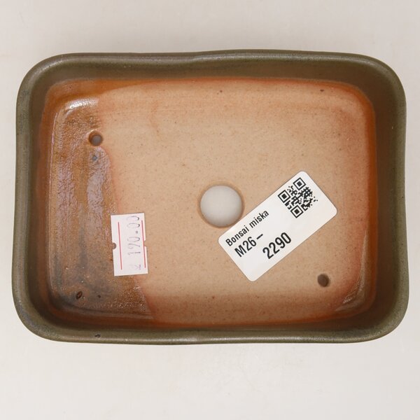 E-bonsai Keramická bonsai miska 13 x 9,5 x 3,5 cm zelená