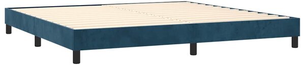 Box spring postel s matrací tmavě modrá 200x200 cm samet 3130863