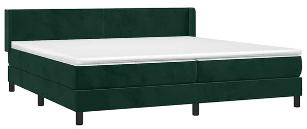 Box spring postel s matrací tmavě zelená 200x200 cm samet 3130862