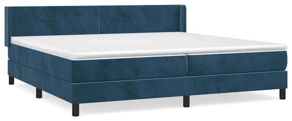 Box spring postel s matrací tmavě modrá 200x200 cm samet 3130863