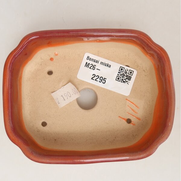 E-bonsai Keramická bonsai miska 10,5 x 8 x 4 cm oranžová