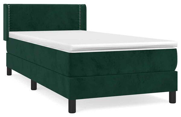 Box spring postel s matrací tmavě zelená 80 x 200 cm samet 3130868