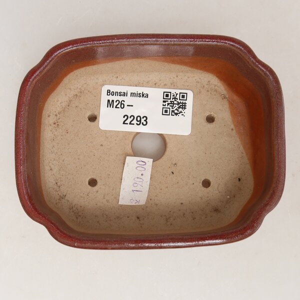 E-bonsai Keramická bonsai miska 10,5 x 8 x 4 cm vínová