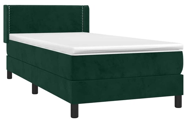Box spring postel s matrací tmavě zelená 80 x 200 cm samet 3130868