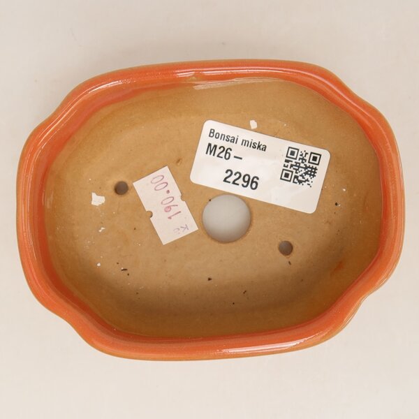 E-bonsai Keramická bonsai miska 10,5 x 8 x 4 cm oranžová