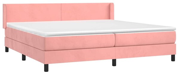 Box spring postel s matrací růžová 200x200 cm samet 3130864