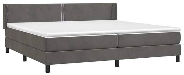 Box spring postel s matrací tmavě šedá 200x200 cm samet 3130920