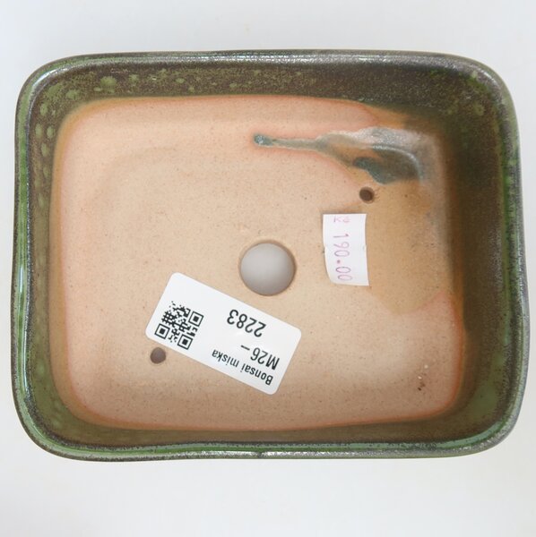 E-bonsai Keramická bonsai miska 12,5 x 9,5 x 4 cm zelená